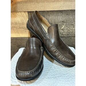 ECCO Men's Brown Leather Slip-on Loafers Driving Shoes Size 45/US 11-11.5 -M19